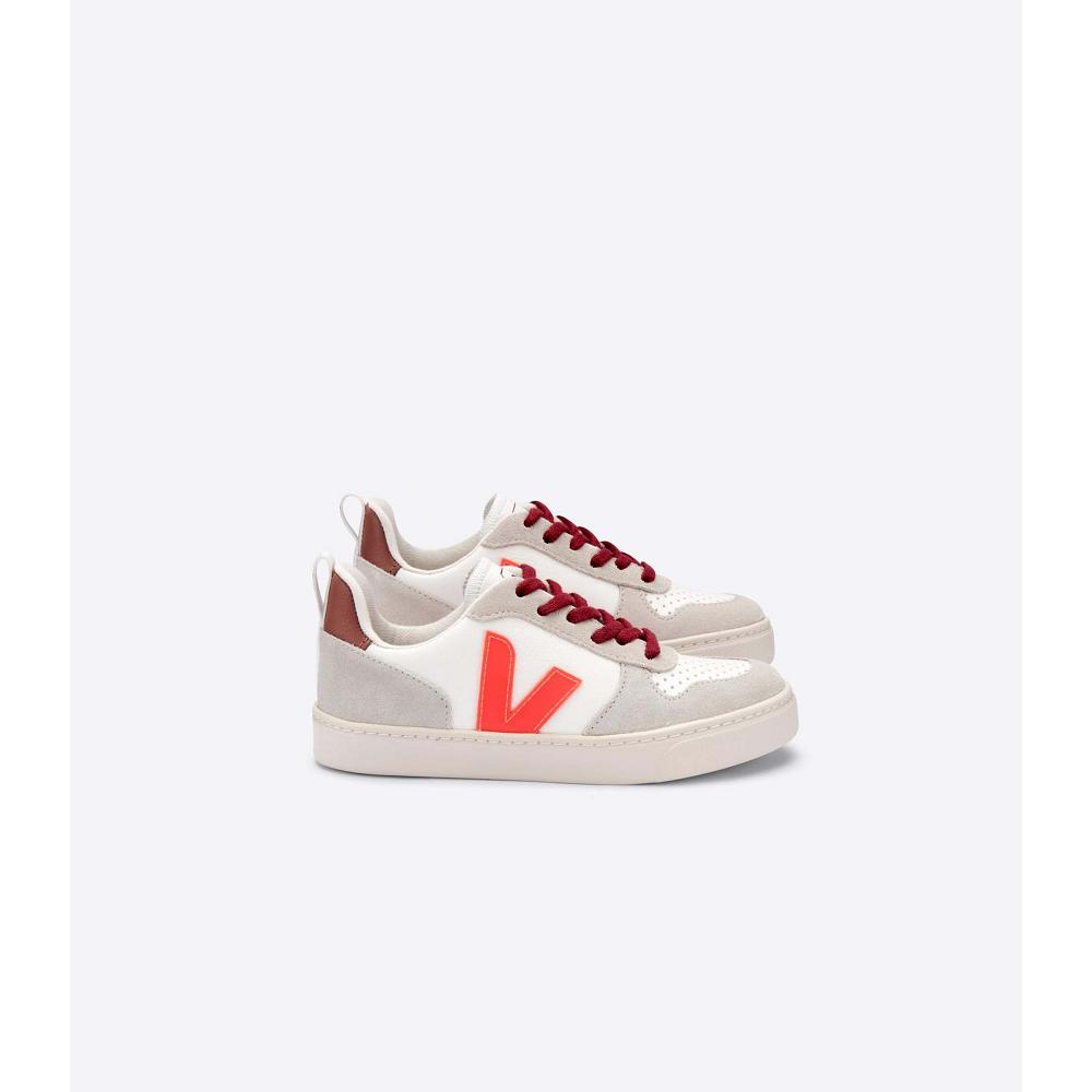 Veja V-10 BONTON Sneakers Kinderen White/Orange | BE 838UZG